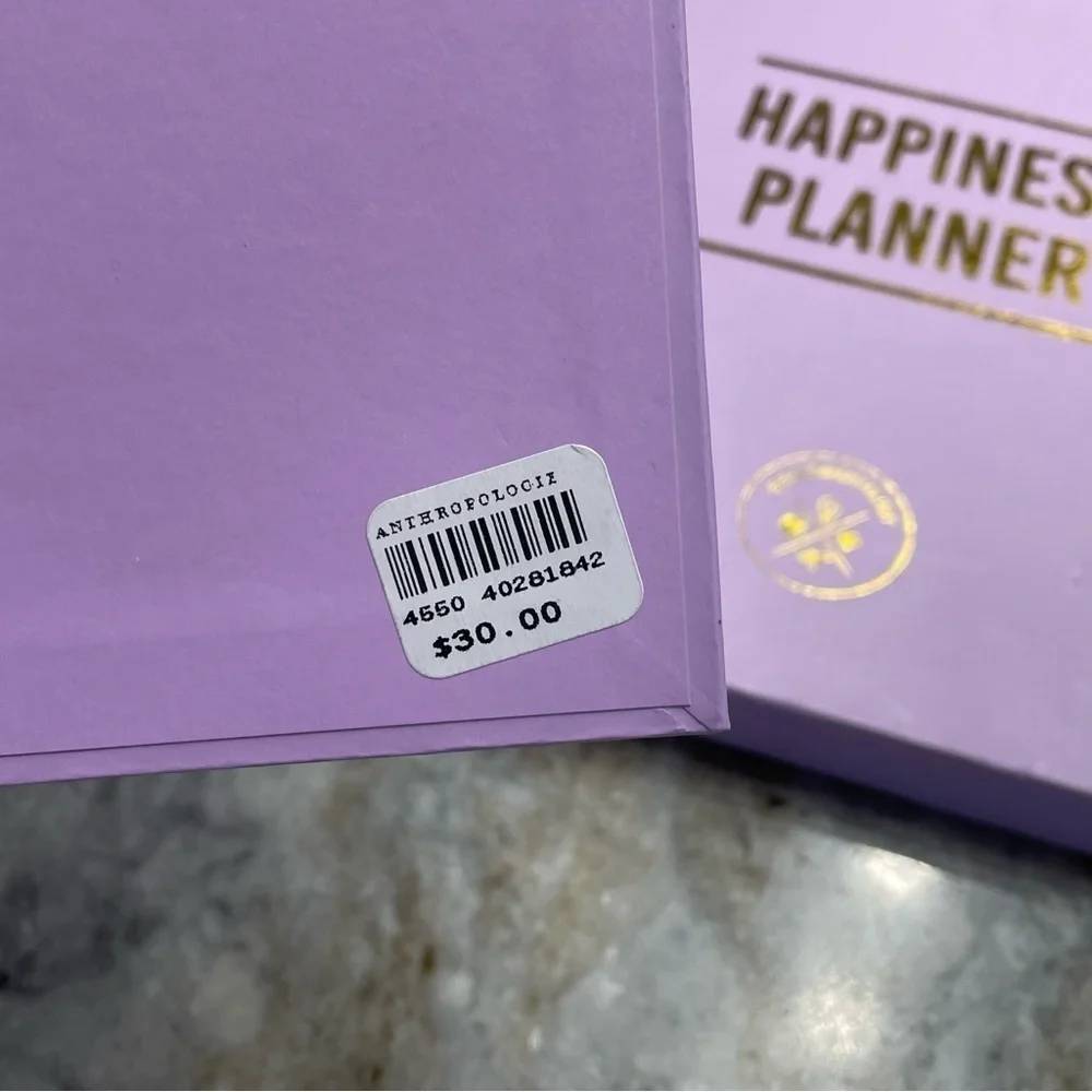 Anthropologie THE 100-DAY HAPPINESS PLANNER Lilac  Mindfulness Therapy Journal
